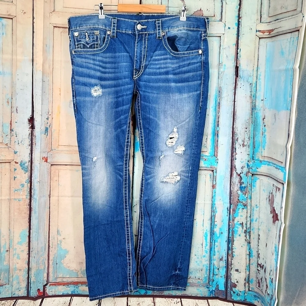 True Religion Straight Flap Natural Big T‎ Jeans